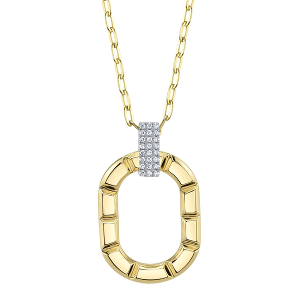 Shy Creation Diamond Oval Geo Cut Paperclip Link Necklace Peter & Co. Jewelers Avon Lake, OH