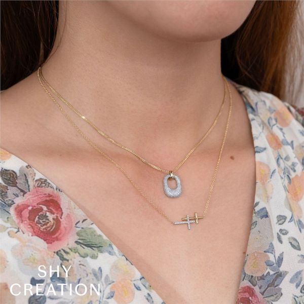 Shy Creation Diamond Pave Chopin Chain Necklace Image 2 Peter & Co. Jewelers Avon Lake, OH