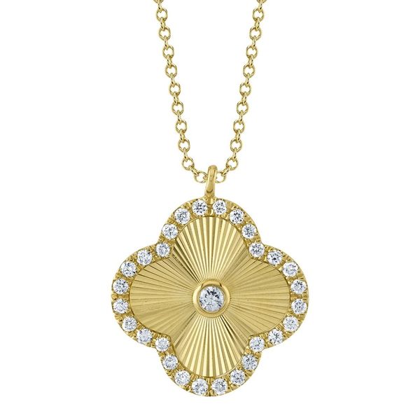 Shy Creation Diamond Ribbed Clover Necklace Peter & Co. Jewelers Avon Lake, OH