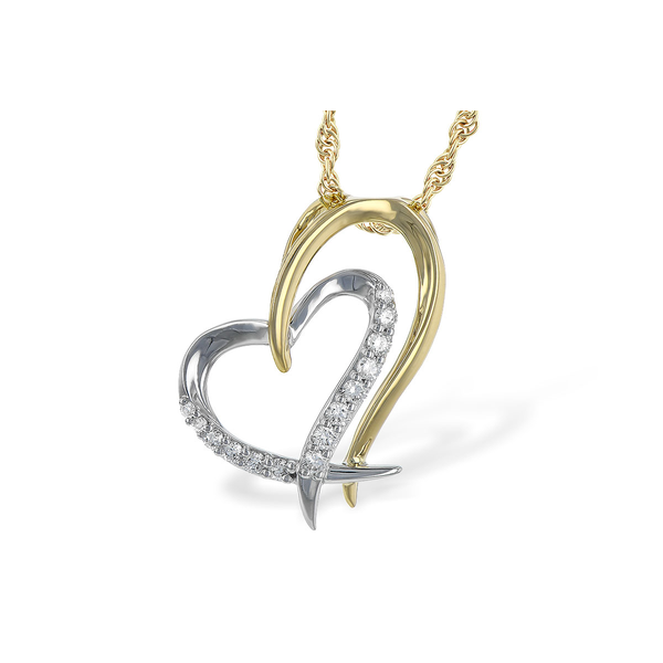 Two-Tone Diamond Double Heart Necklace Peter & Co. Jewelers Avon Lake, OH