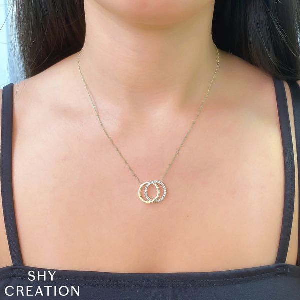 Shy Creation Diamond Love Knot Circle Necklace Image 2 Peter & Co. Jewelers Avon Lake, OH
