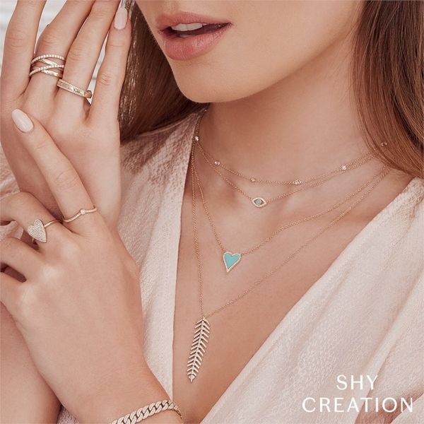 Shy Creations Diamond Station Necklace Image 3 Peter & Co. Jewelers Avon Lake, OH
