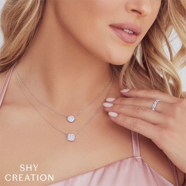 Shy Creation Pave Circle Necklace Image 2 Peter & Co. Jewelers Avon Lake, OH