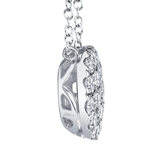 Shy Creation Pave Circle Necklace Image 3 Peter & Co. Jewelers Avon Lake, OH