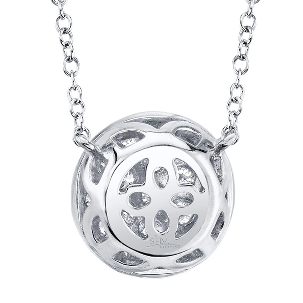 Shy Creation Pave Circle Necklace Image 4 Peter & Co. Jewelers Avon Lake, OH