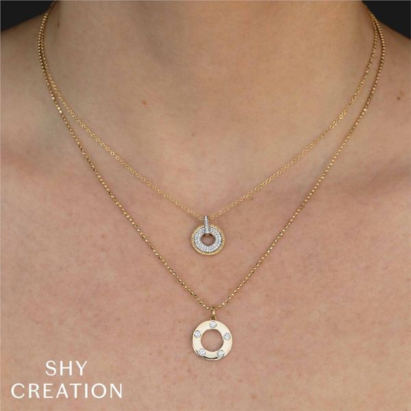 Shy Creation Diamond Circle Necklace Image 2 Peter & Co. Jewelers Avon Lake, OH