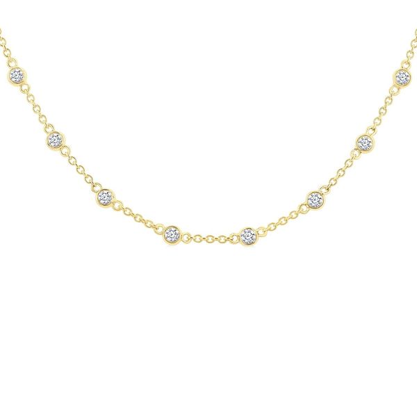 Bezel-Set Diamond Station Necklace 1-ctw Image 2 Peter & Co. Jewelers Avon Lake, OH