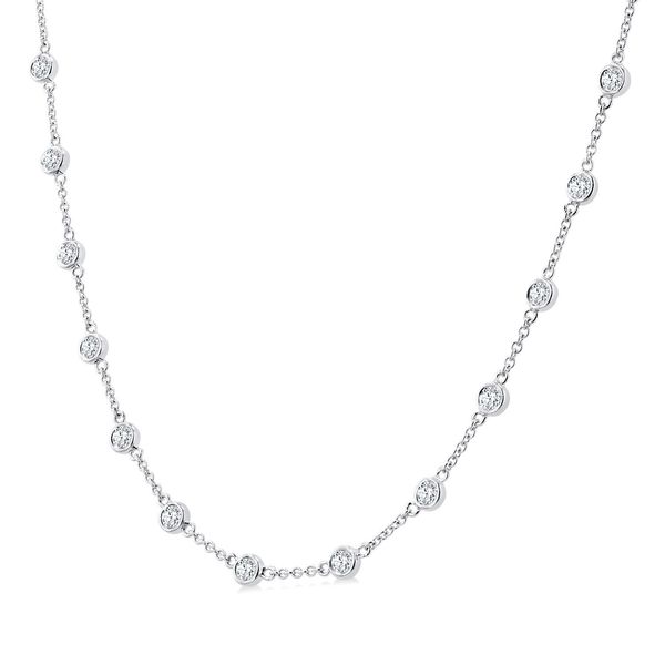 Bezel-Set Diamond Station Necklace 2-ctw Image 2 Peter & Co. Jewelers Avon Lake, OH