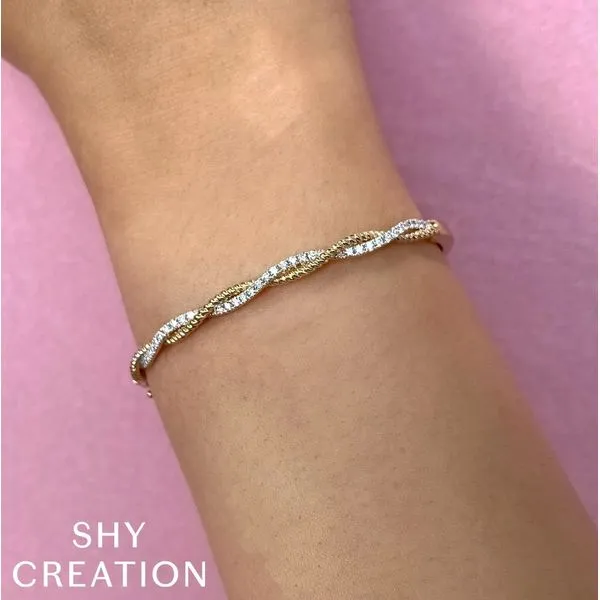 Shy Creation Diamond Twist Bangle Image 2 Peter & Co. Jewelers Avon Lake, OH