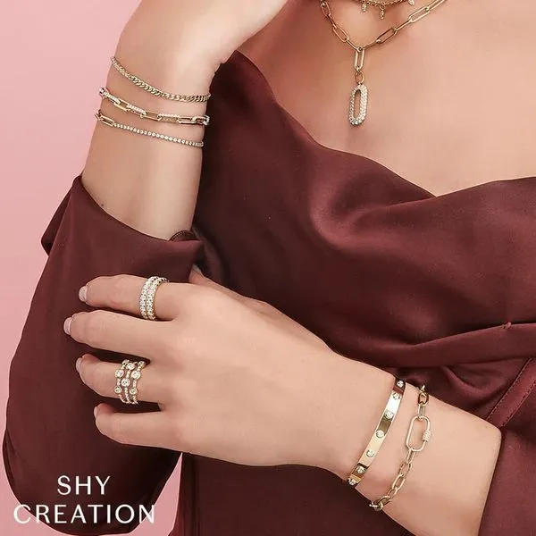 Shy Creation Diamond Paper Clip Link Bracelet Image 2 Peter & Co. Jewelers Avon Lake, OH