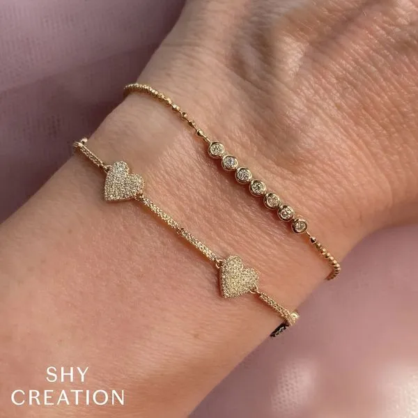 Shy Creation Diamond Bezel Faceted Ball Chain Bracelet Image 2 Peter & Co. Jewelers Avon Lake, OH