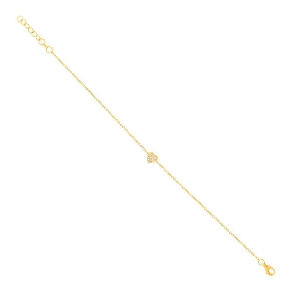 Shy Creation Diamond Pavé Heart Bracelet Image 2 Peter & Co. Jewelers Avon Lake, OH