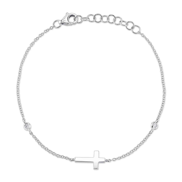 Shy Creation Diamond Bezel Cross Bracelet Peter & Co. Jewelers Avon Lake, OH