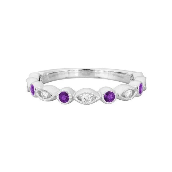 Diamond & Amethyst Birthstone Stackable Band Peter & Co. Jewelers Avon Lake, OH