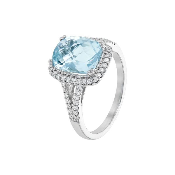 Aquamarine and Diamond Ring Image 3 Peter & Co. Jewelers Avon Lake, OH