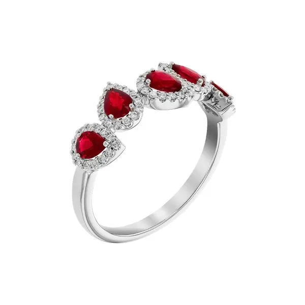 Ruby & Diamond Halo Ring Image 3 Peter & Co. Jewelers Avon Lake, OH