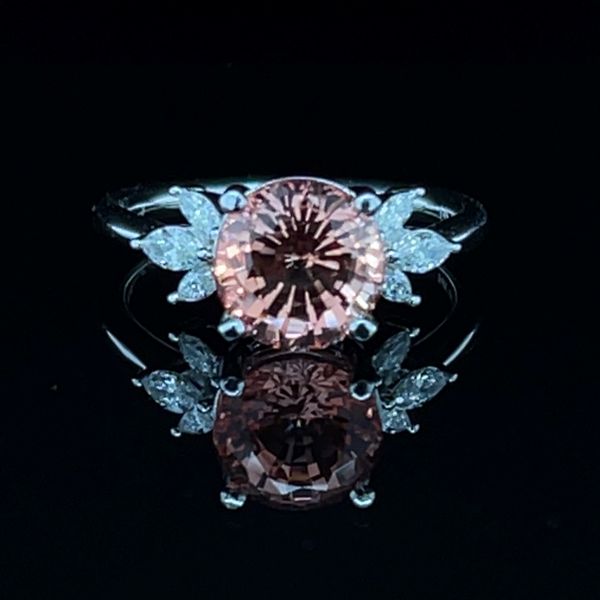 Created Padparadscha Sapphire & Diamond Ring Image 4 Peter & Co. Jewelers Avon Lake, OH
