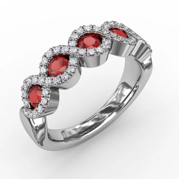 Fana Ruby and Diamond Twist Band Image 2 Peter & Co. Jewelers Avon Lake, OH