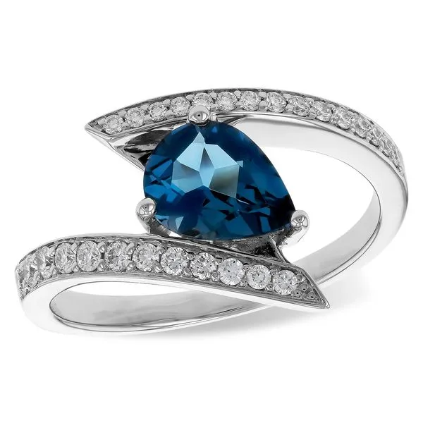 London Blue Topaz & Diamond Bypass Ring Peter & Co. Jewelers Avon Lake, OH