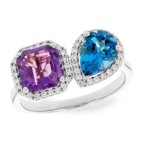 Amethyst & London Blue Topaz Two-Stone Ring Peter & Co. Jewelers Avon Lake, OH