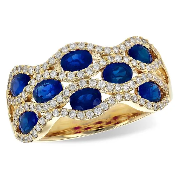 Blue Sapphire & Diamond Multi-Row Band Peter & Co. Jewelers Avon Lake, OH