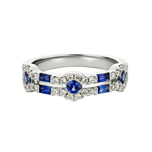 Blue Sapphire & Diamond Geometric Ring Peter & Co. Jewelers Avon Lake, OH