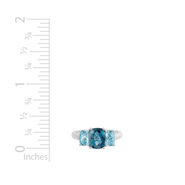 Blue Topaz Three-Stone Ring Image 3 Peter & Co. Jewelers Avon Lake, OH