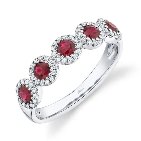 Shy Creation Ruby Diamond Halo Band Peter & Co. Jewelers Avon Lake, OH