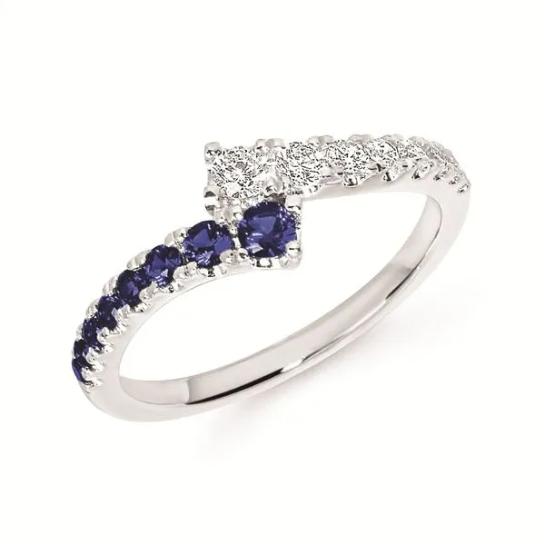Diamond & Sapphire Bypass Ring Peter & Co. Jewelers Avon Lake, OH