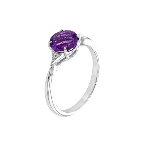 Amethyst Ring with Diamond Accents Image 3 Peter & Co. Jewelers Avon Lake, OH