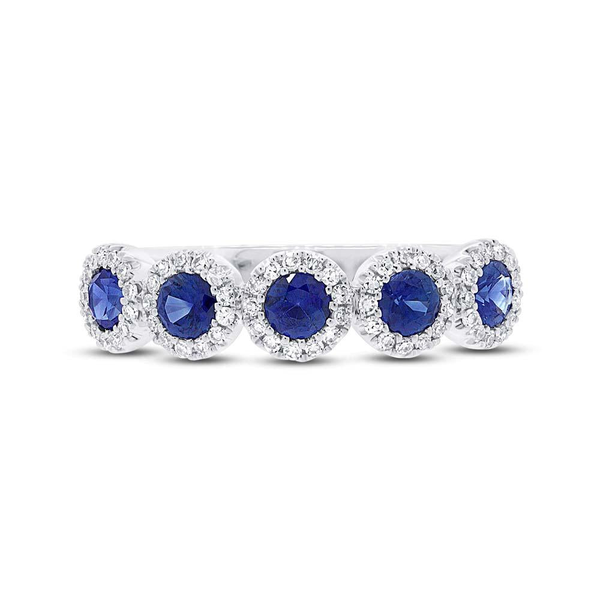 Shy Creation Diamond & Blue Sapphire Band Image 3 Peter & Co. Jewelers Avon Lake, OH