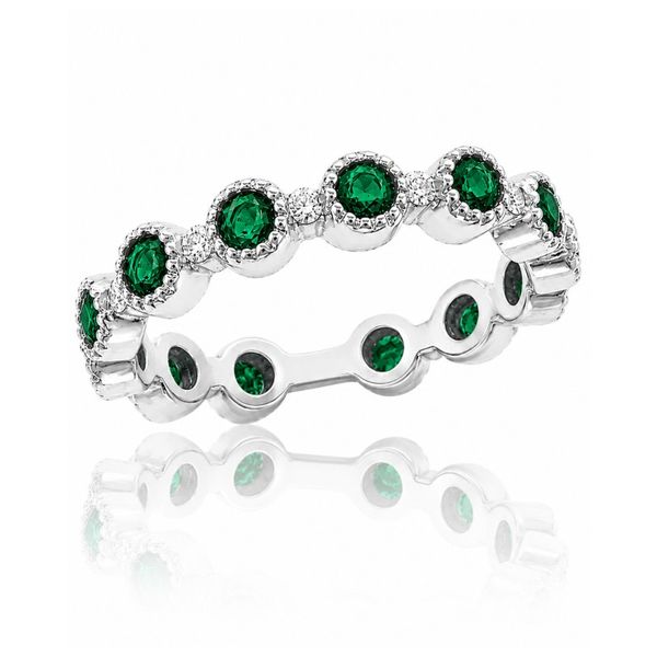 Emerald & Diamond Alternating Band Peter & Co. Jewelers Avon Lake, OH