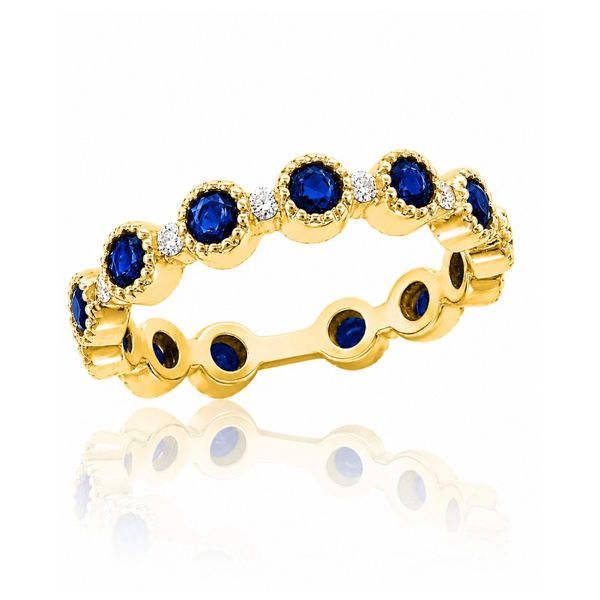 Blue Sapphire & Diamond Alternating Band Peter & Co. Jewelers Avon Lake, OH