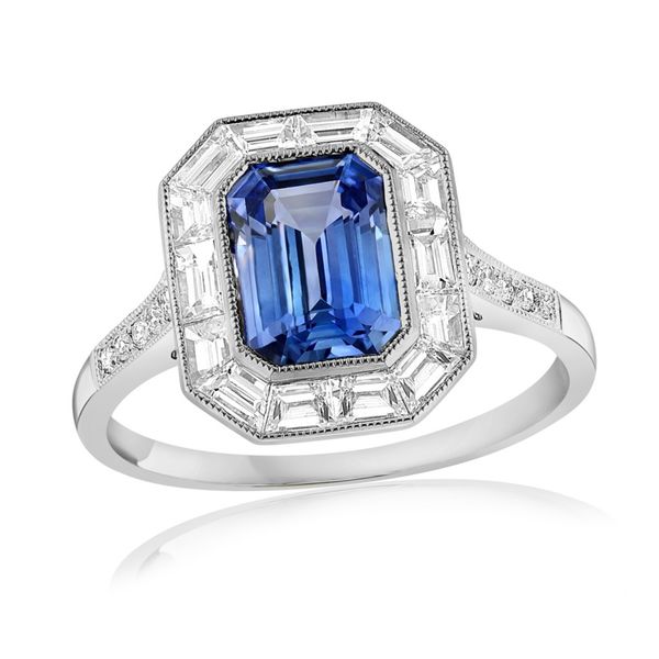Vintage Inspired Blue Sapphire & Diamond Ring Peter & Co. Jewelers Avon Lake, OH