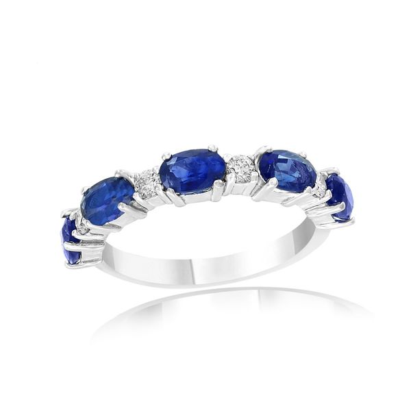 Blue Sapphire & Diamond Alternating Band Peter & Co. Jewelers Avon Lake, OH