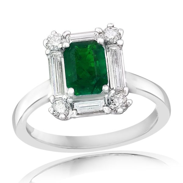 Diamond Framed Emerald Ring Peter & Co. Jewelers Avon Lake, OH