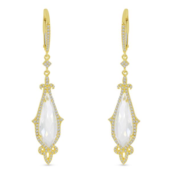 White Topaz Diamond Halo Earrings Peter & Co. Jewelers Avon Lake, OH