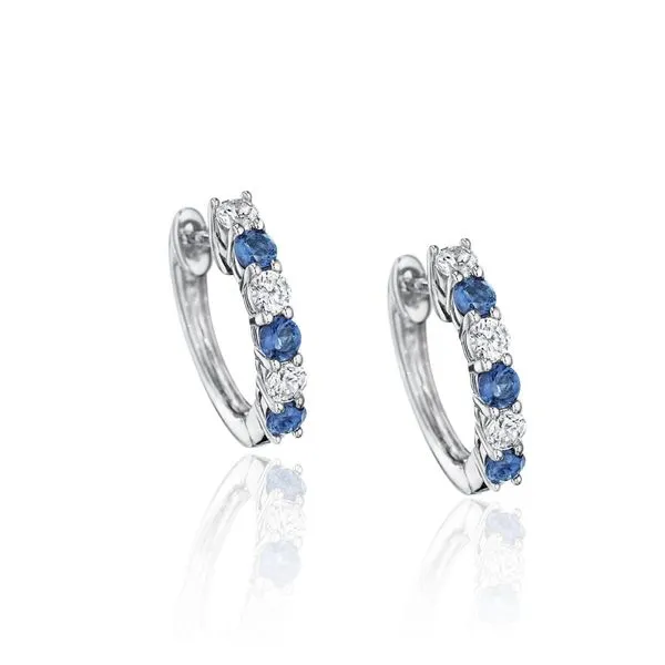 Fana Diamond & Blue Sapphire Hoops Peter & Co. Jewelers Avon Lake, OH