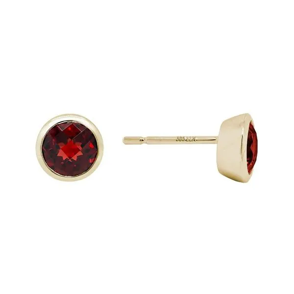 Garnet Bezel Stud Earrings Peter & Co. Jewelers Avon Lake, OH