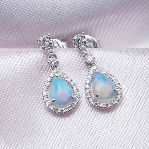 Opal Teardrop Earrings Image 2 Peter & Co. Jewelers Avon Lake, OH