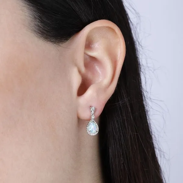 Opal Teardrop Earrings Image 3 Peter & Co. Jewelers Avon Lake, OH