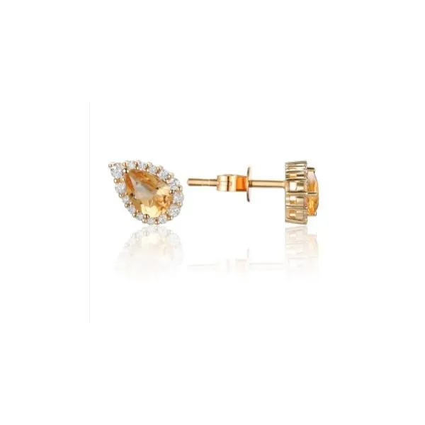 Teardrop Ctirine Stud Earrings Peter & Co. Jewelers Avon Lake, OH
