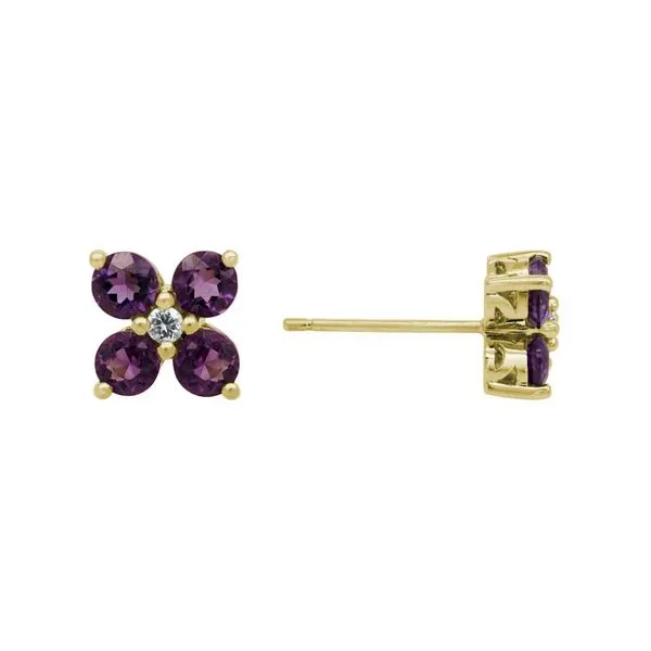 Amethyst Floral Stud Earrings Peter & Co. Jewelers Avon Lake, OH