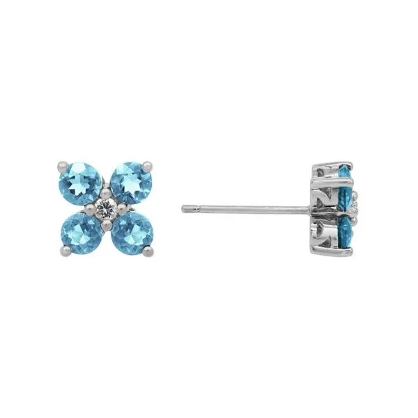 Swiss Blue Topaz Floral Stud Earrings Peter & Co. Jewelers Avon Lake, OH