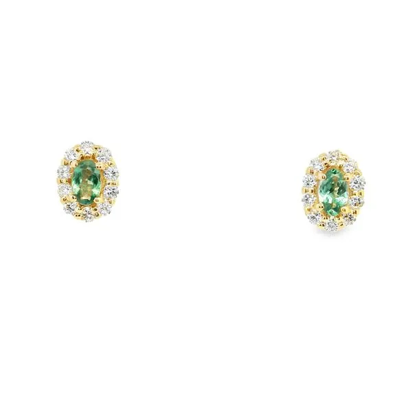 Alexandrite Diamond Halo Earrings Peter & Co. Jewelers Avon Lake, OH