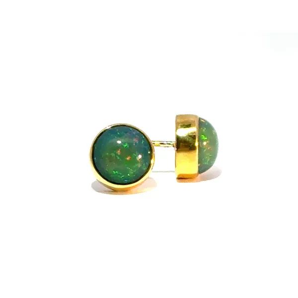 Ethiopian Opal Stud Earrings Image 2 Peter & Co. Jewelers Avon Lake, OH