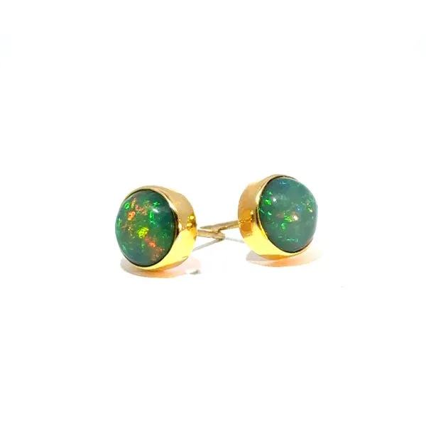 Ethiopian Opal Stud Earrings Image 3 Peter & Co. Jewelers Avon Lake, OH