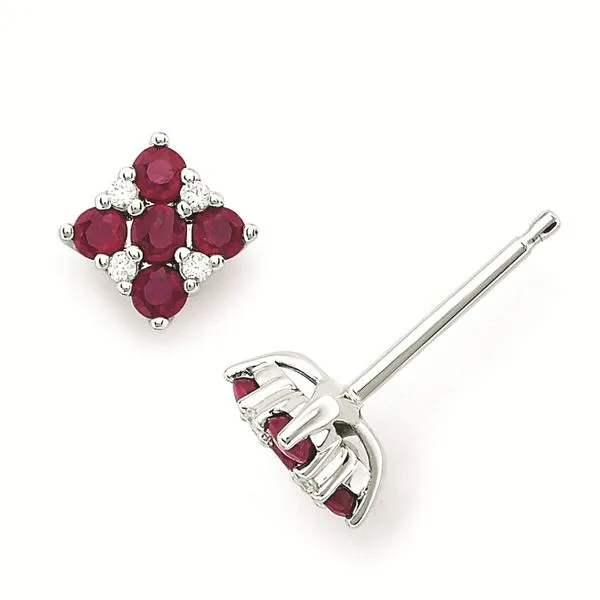 Ruby & Diamond Stud Earrings Peter & Co. Jewelers Avon Lake, OH