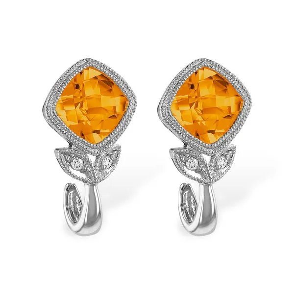 Citrine Earrings with Diamond Accents Peter & Co. Jewelers Avon Lake, OH