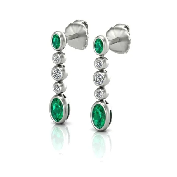 Fana Emerald & Diamond Bezel Dangle Earrings Peter & Co. Jewelers Avon Lake, OH